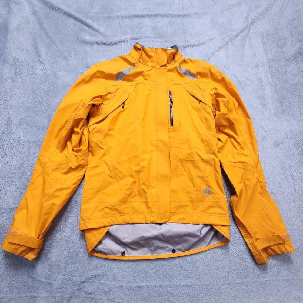 Novara Cycling Jacket Men's Small Yellow Windbreaker Reflective Vented Full Zip